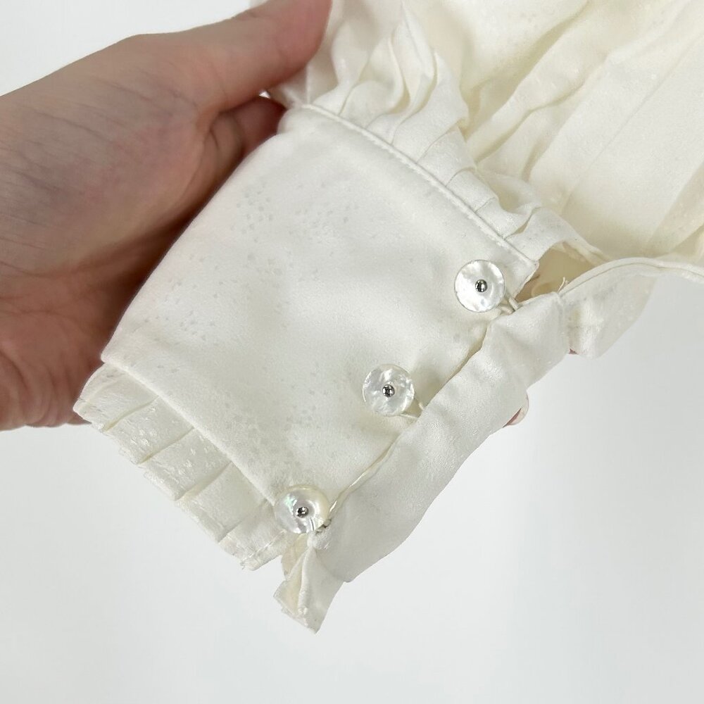 Veronica Beard Stila Pleated Button Front Blouse - Picture 5 of 10